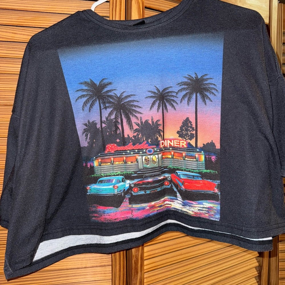 Retro Diner Graphic Crop Top